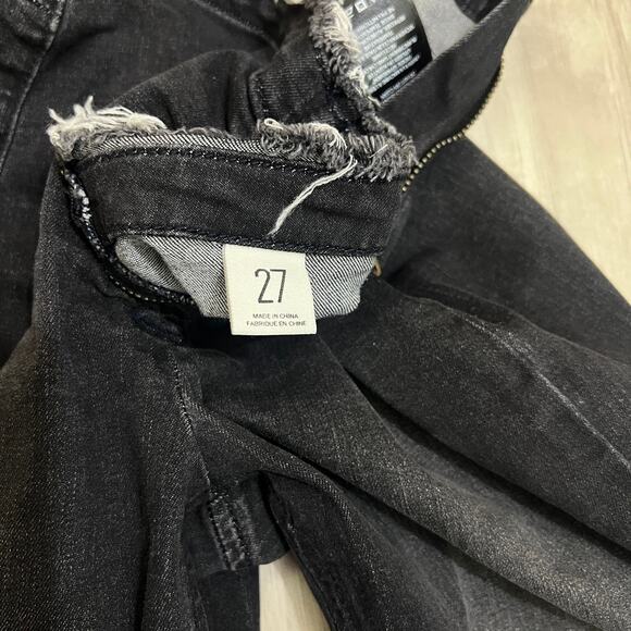 BDG Urban Outfitters Ruched Dipped V Flare Black Jeans Women's Size 27 Side Zip - Picture 12 of 12